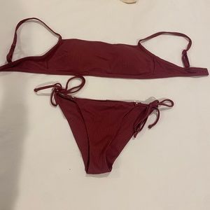 Aerie Waffle Bandeau Bikini Top & cheekier bottoms